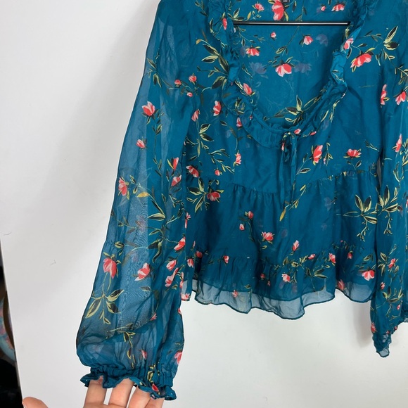 Intermix Silk Johanna Floral Blouse Sz 2 - Picture 9 of 14